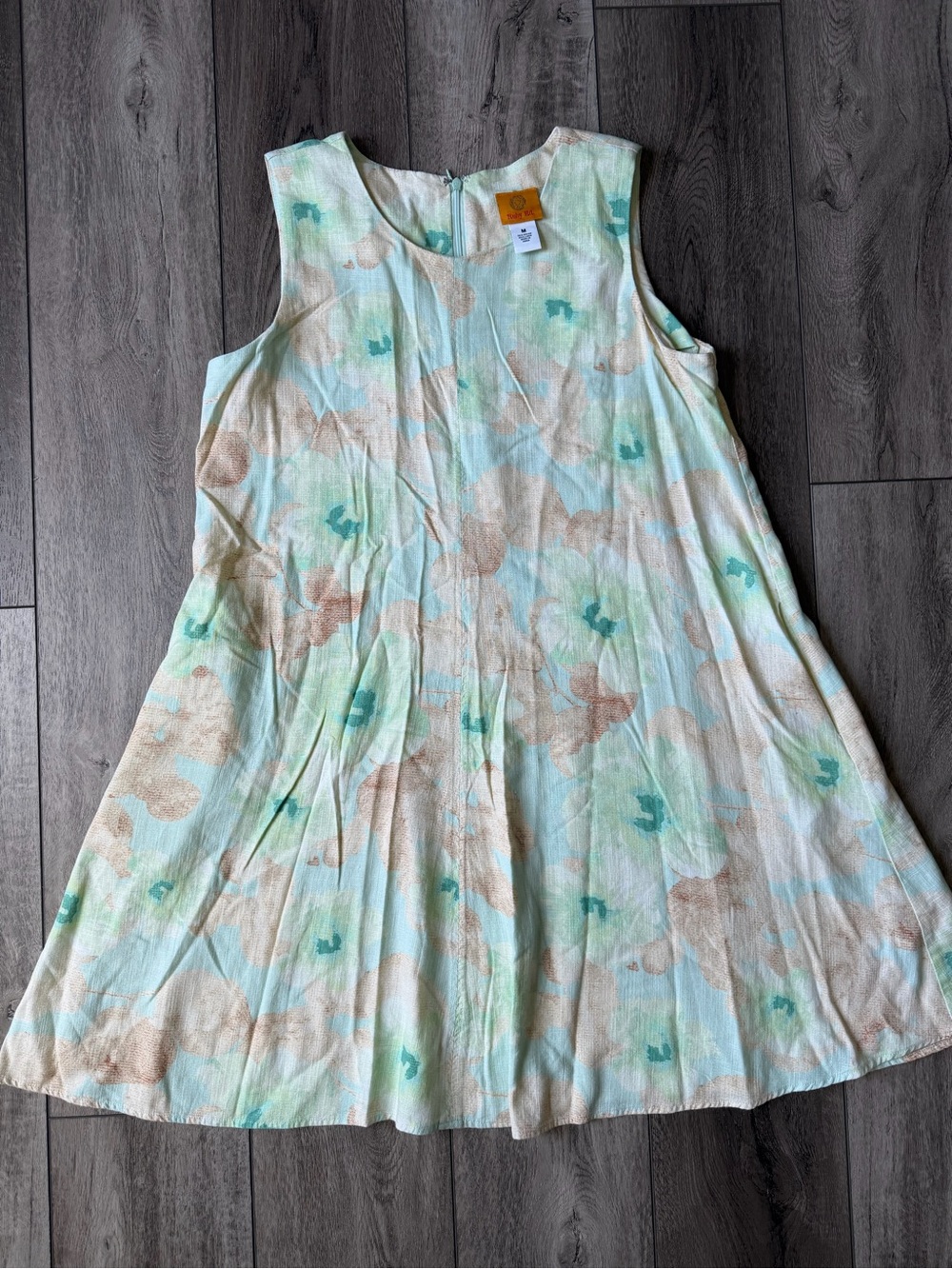 Ruby Rd. Sleeveless Coastal Linen Dress with Pockets- Perfect for Vacation!